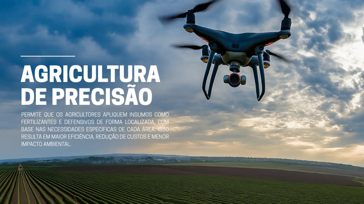 Drone profissional para topografia sobrevoando lavoura ao amanhecer